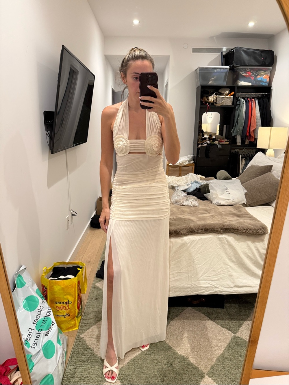 Bec & Bridge Cream Halter Rosette Maxi Dress - Picture 6 of 6